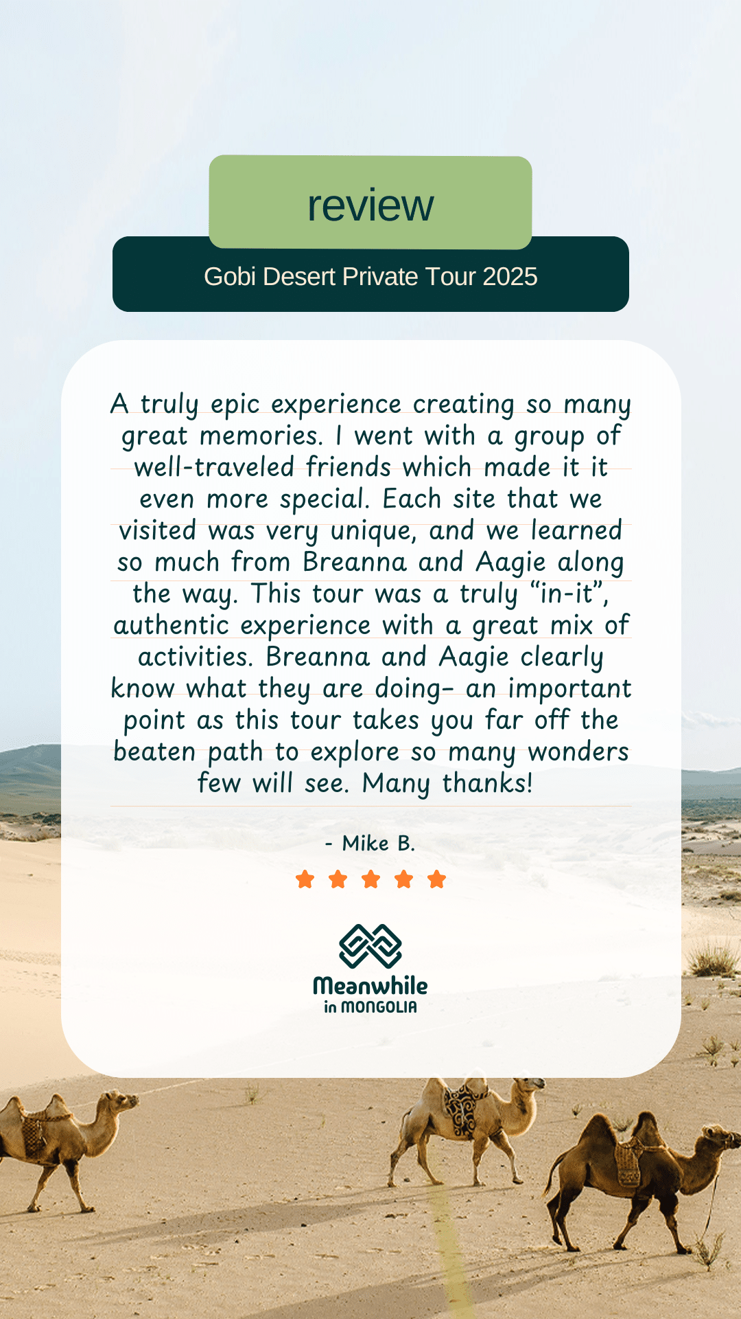 Gobi Desert Highly-Rated Tour Company