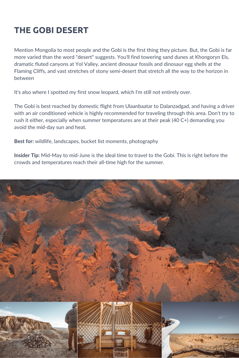 Mongolia Travel Guide Breanna Wilson